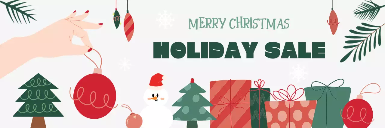 초록 심플 크리스마스 할인 행사