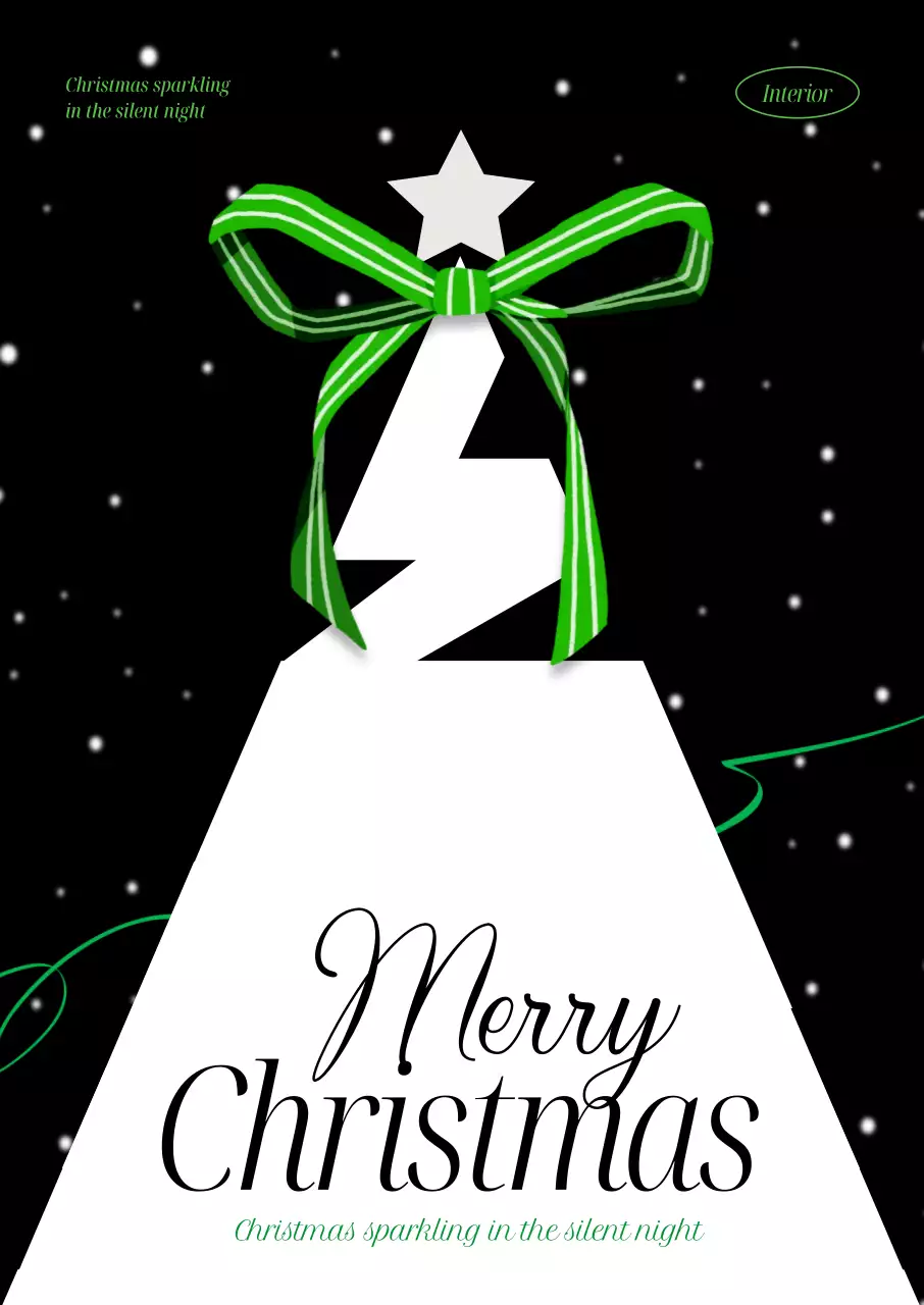 블랙리본 크리스마스 인테리어 포스터