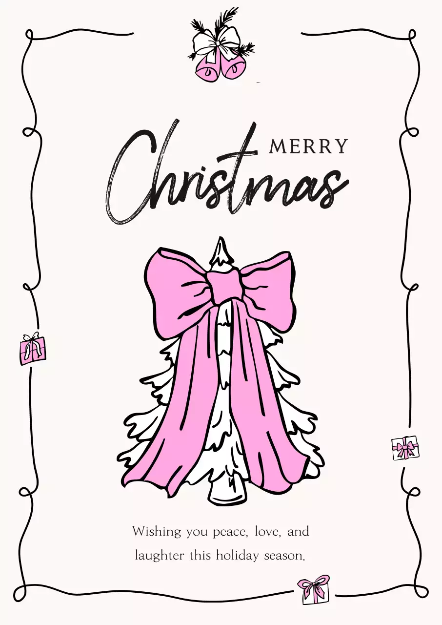 핑크 아기자기한 크리스마스 엽서