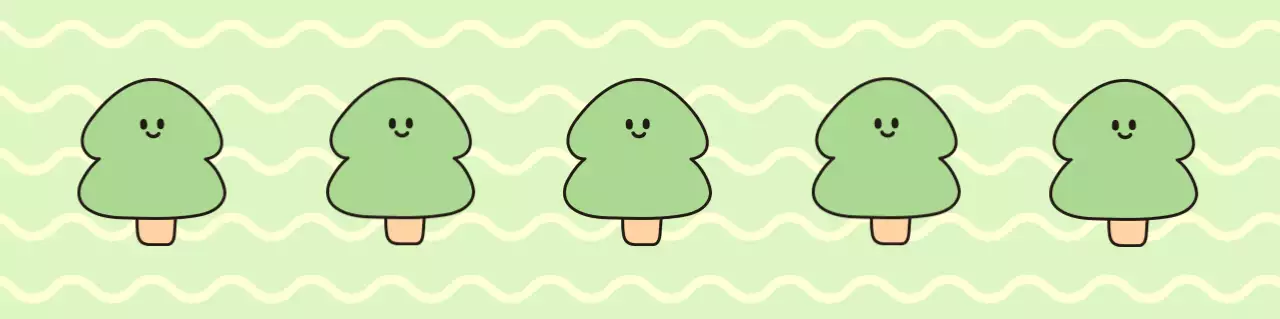 민트 아기자기한 자연 스티커