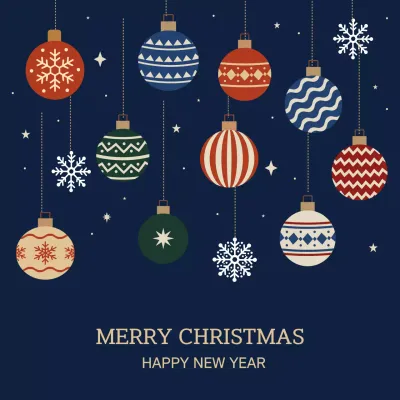 남색 빈티지 크리스마스 카드