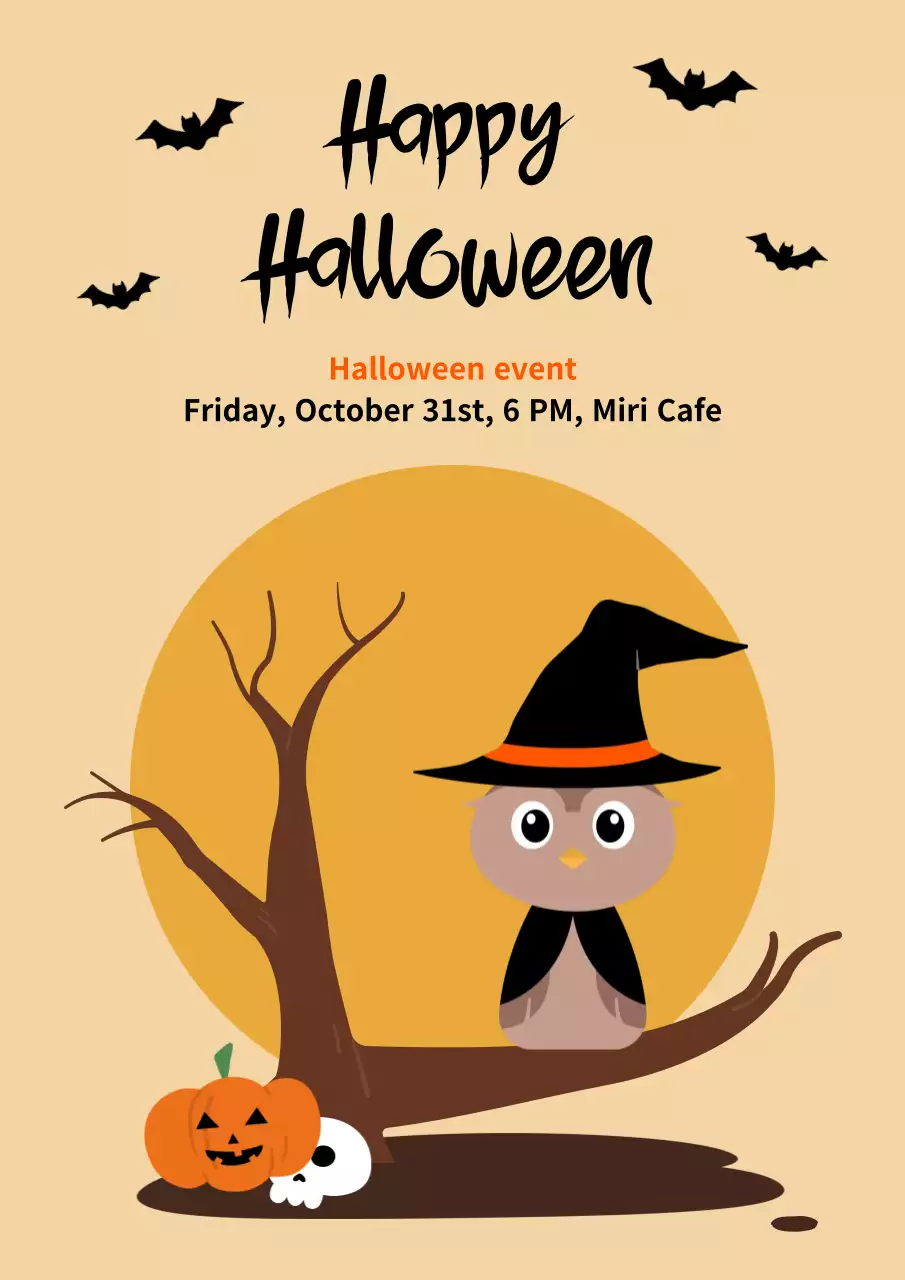 beige retro Halloween event