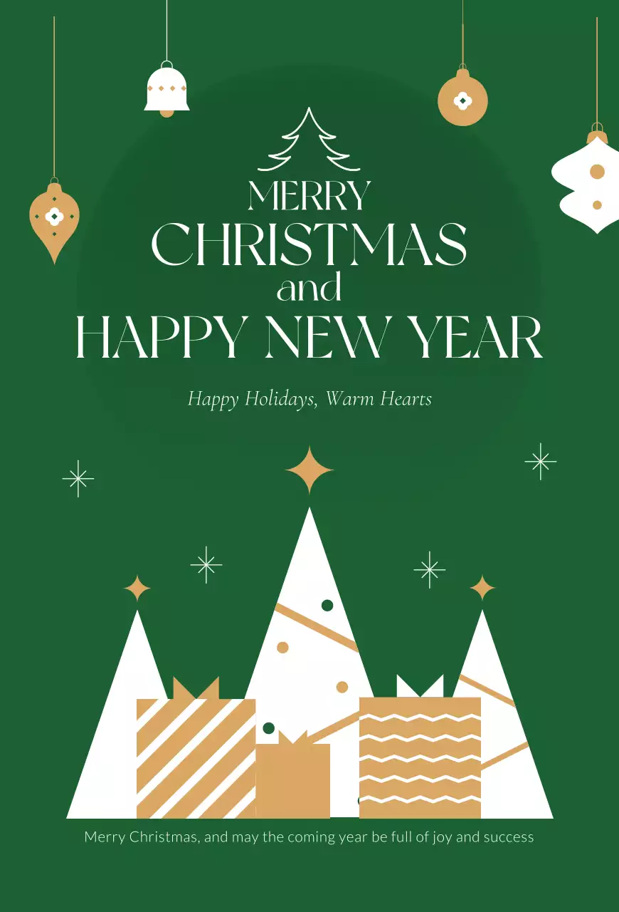 초록 클래식 크리스마스 카드