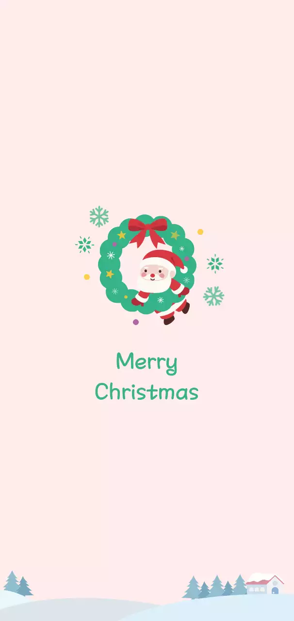 핑크 아기자기한 크리스마스 카드