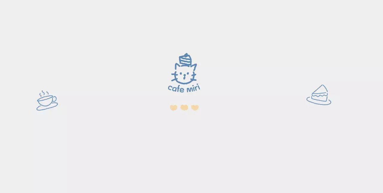 白 シンプル カフェ ロゴ イラストロゴ