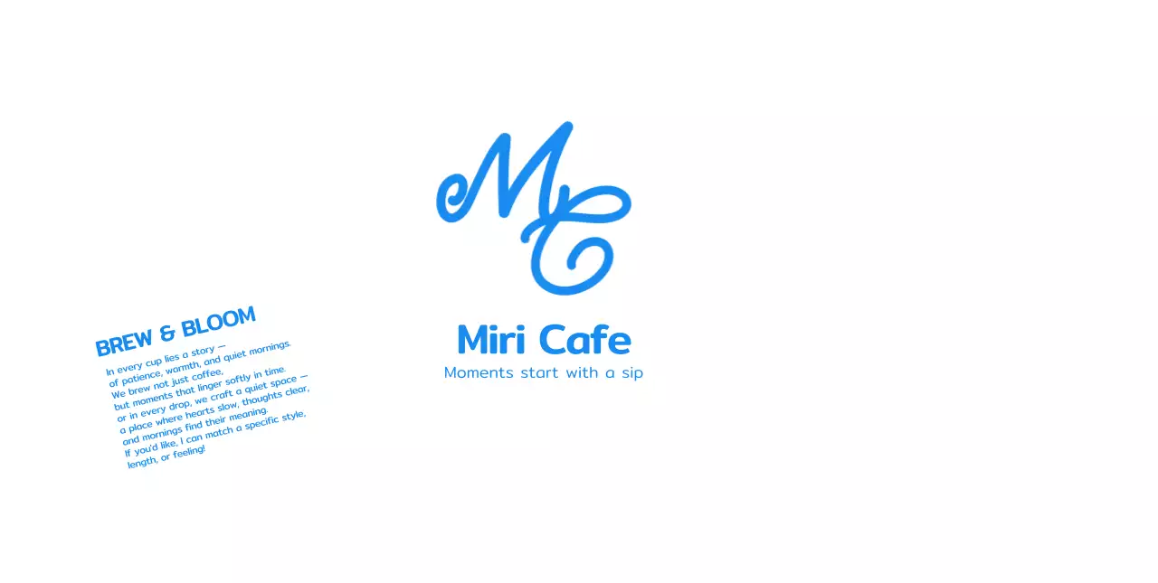 白 モダン カフェ メニュー ロゴテキスト