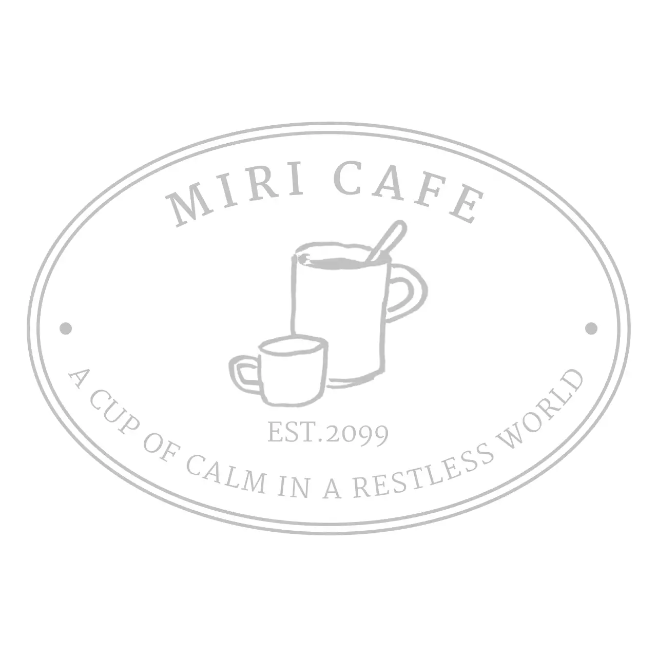 白 シンプル カフェ ロゴ シンボルロゴ