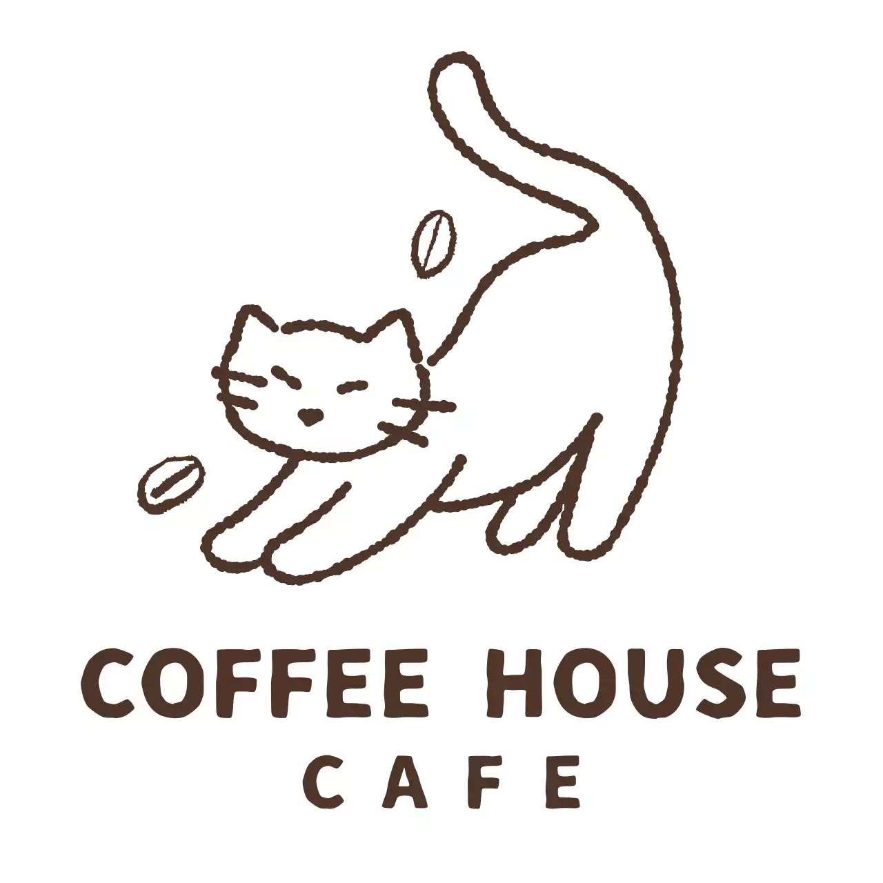 茶色 シンプル カフェ ロゴ イラストロゴ