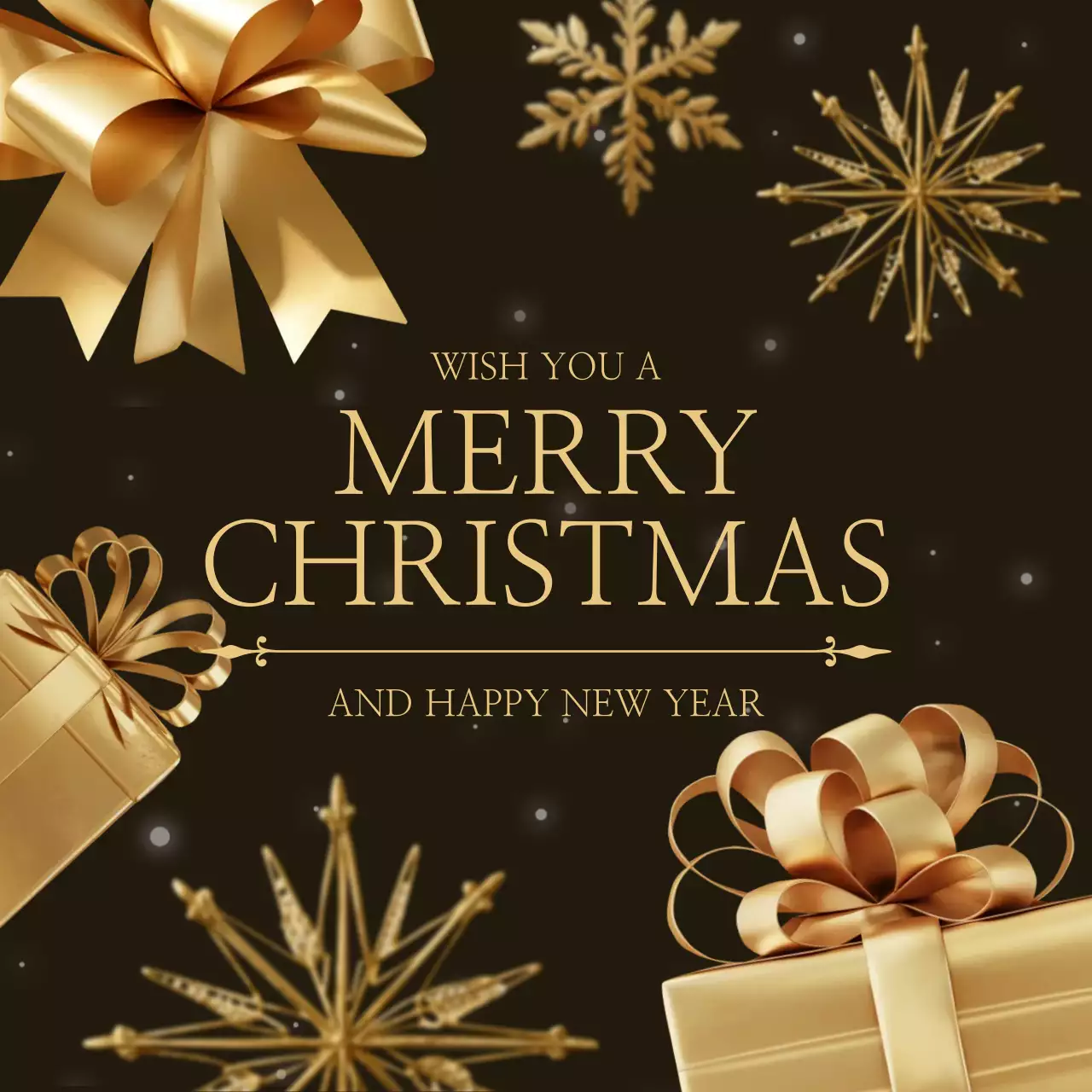 골드 클래식 크리스마스 카드