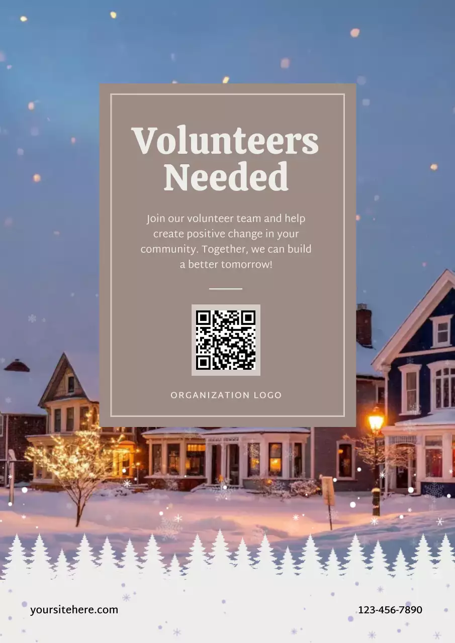 Beige Classic Volunteer Announcement Poster