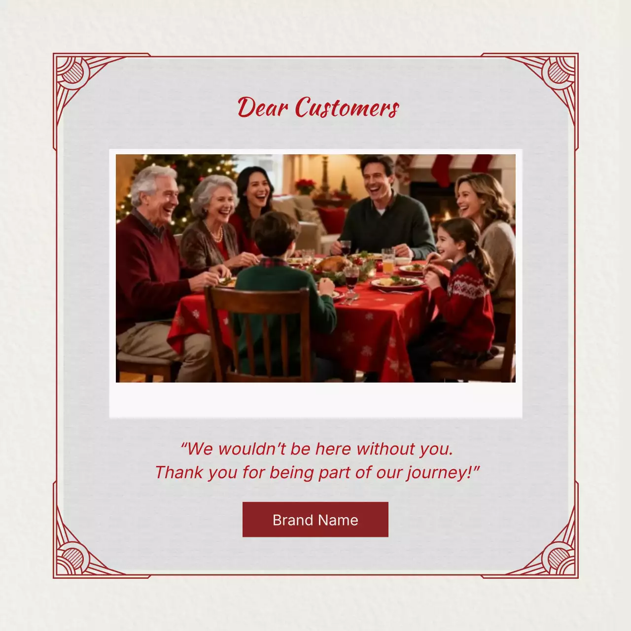 Red and Grey Simple Christmas Greeting Social Media Square