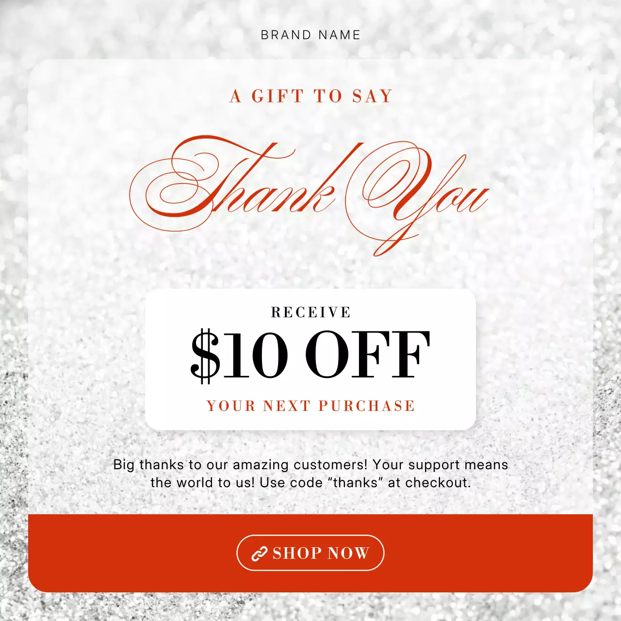 Sparkling Silver Elegant New Year Gift Promotion for Social Media