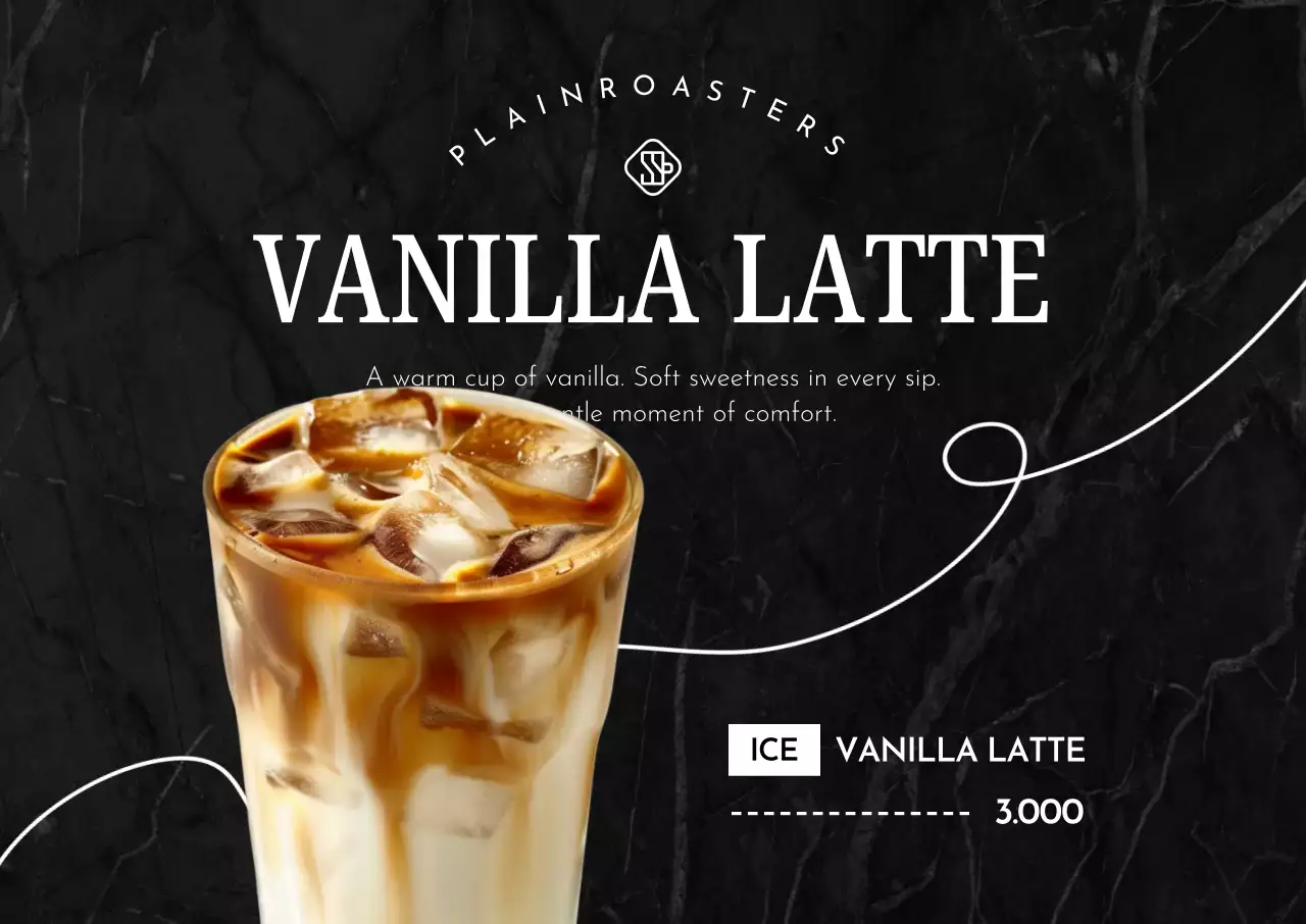 검정 모던 커피 메뉴판