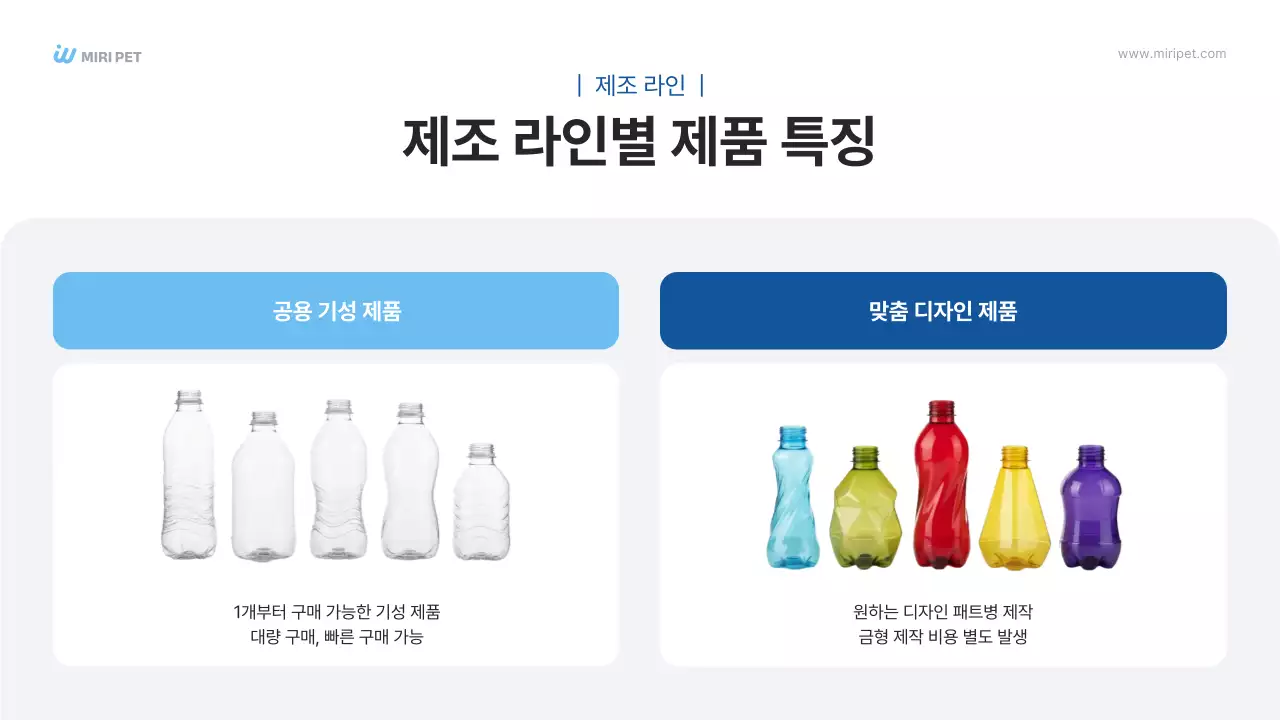 파랑 모던 패트병 B2B 제안서 제품 소개 광고