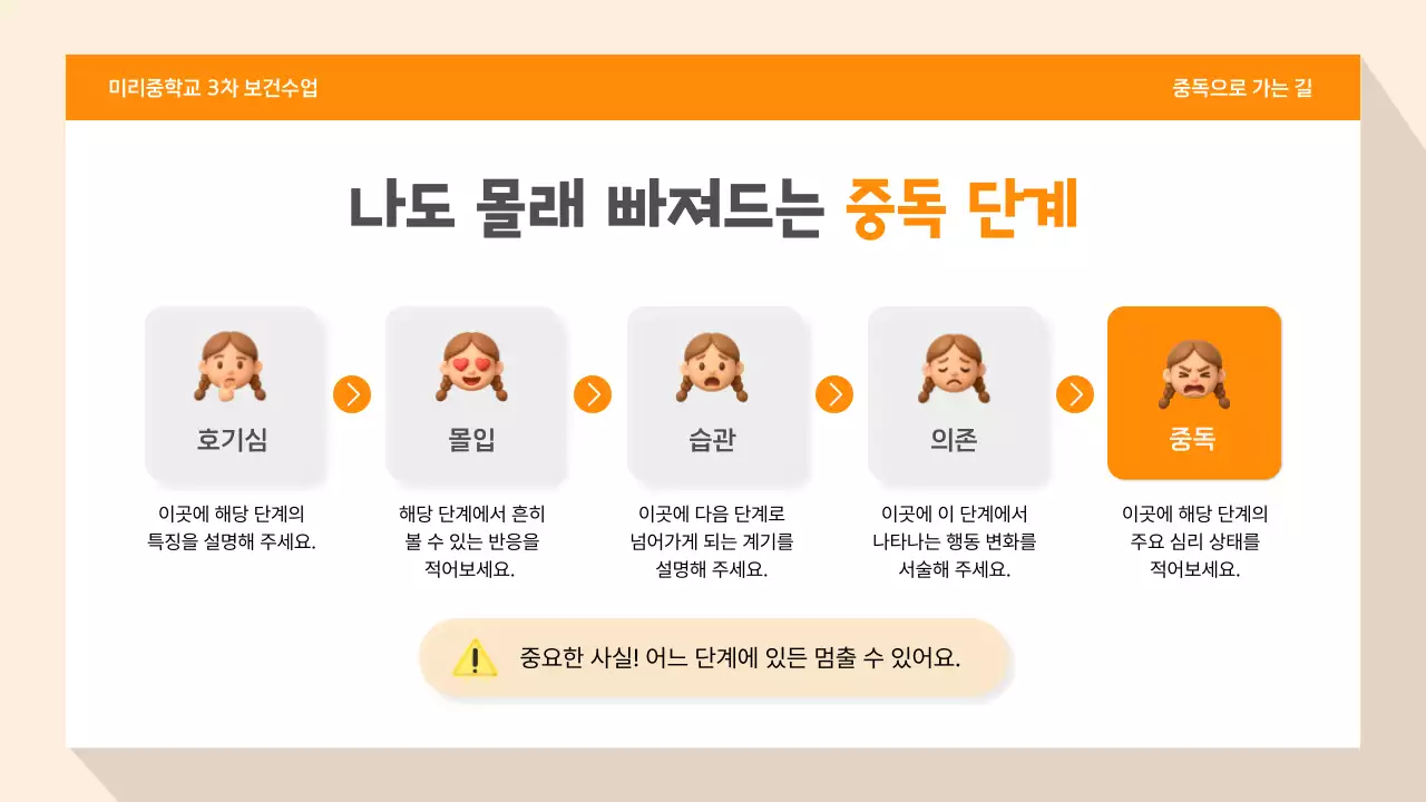 주황 심플 스마트폰 교육 자료