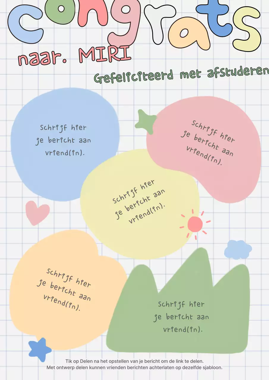 Een schattige diploma-uitreiking in het groen