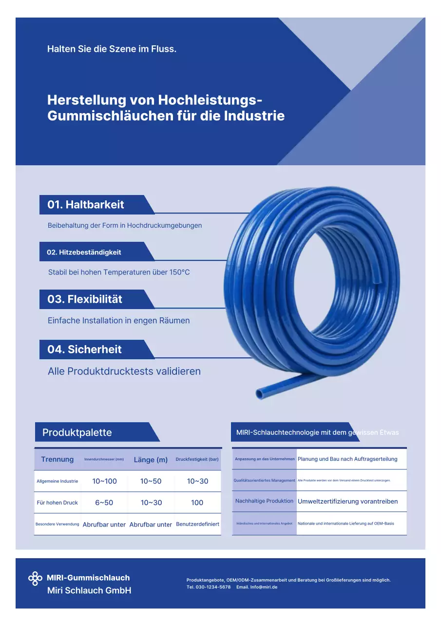 Blaue moderne Industriewerbung