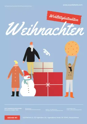 Blaues modernes Wohltätigkeitsplakat