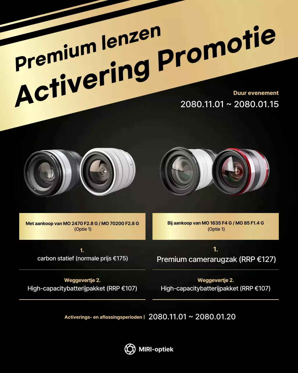 Informatie over de promotie van Gold Modern Lens