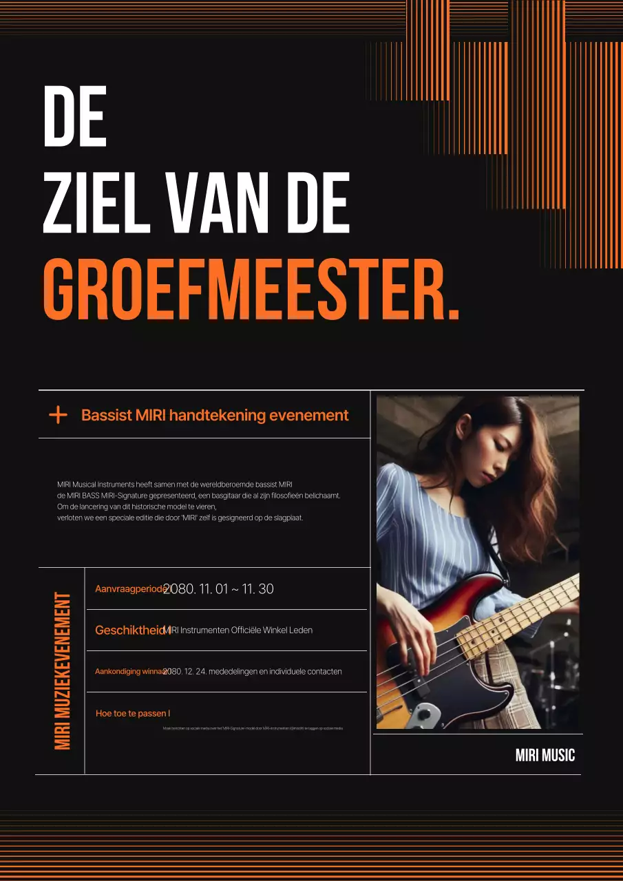 Promotie van Orange Modern Music-evenement