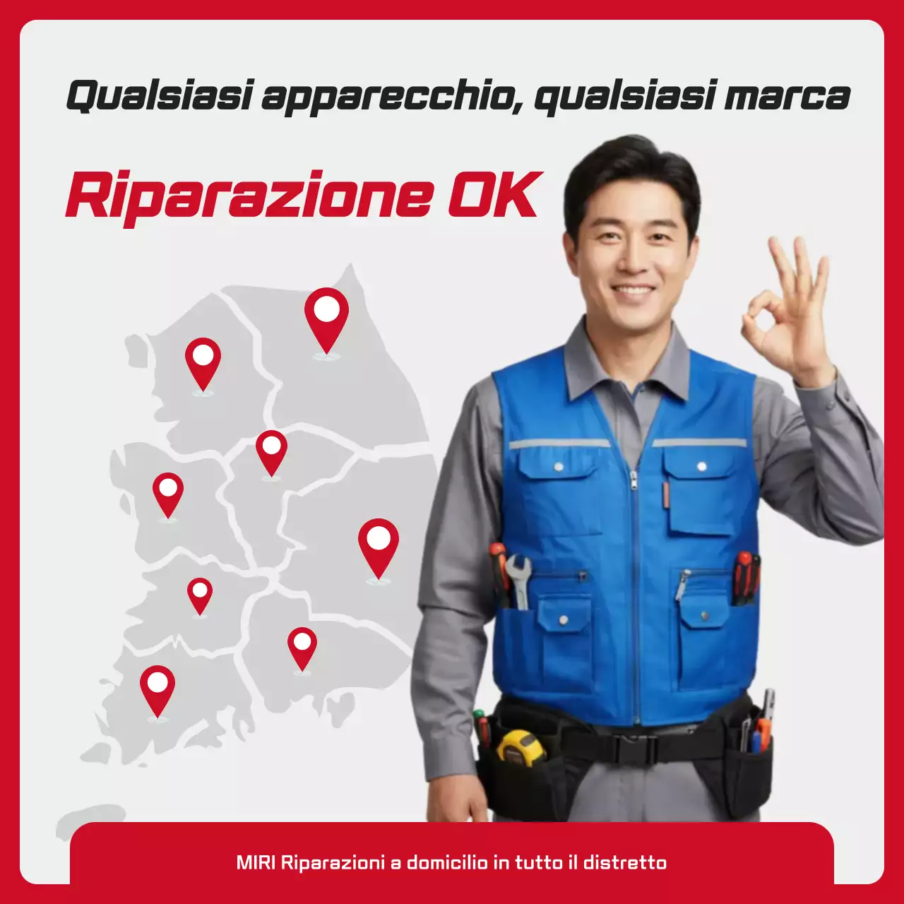 Promozione riparazione elettrodomestici moderni rossi