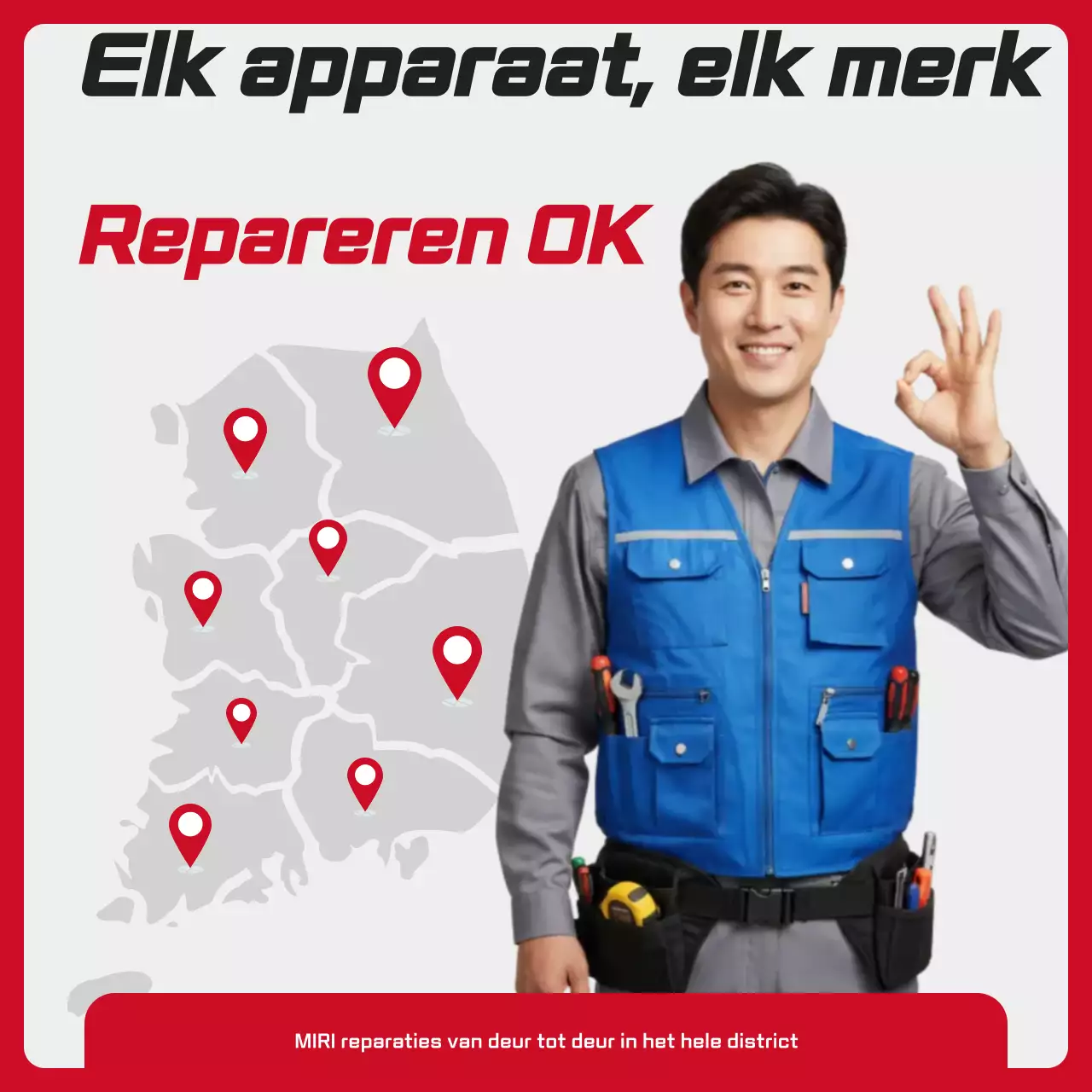 Rode moderne apparaat reparatie promotie