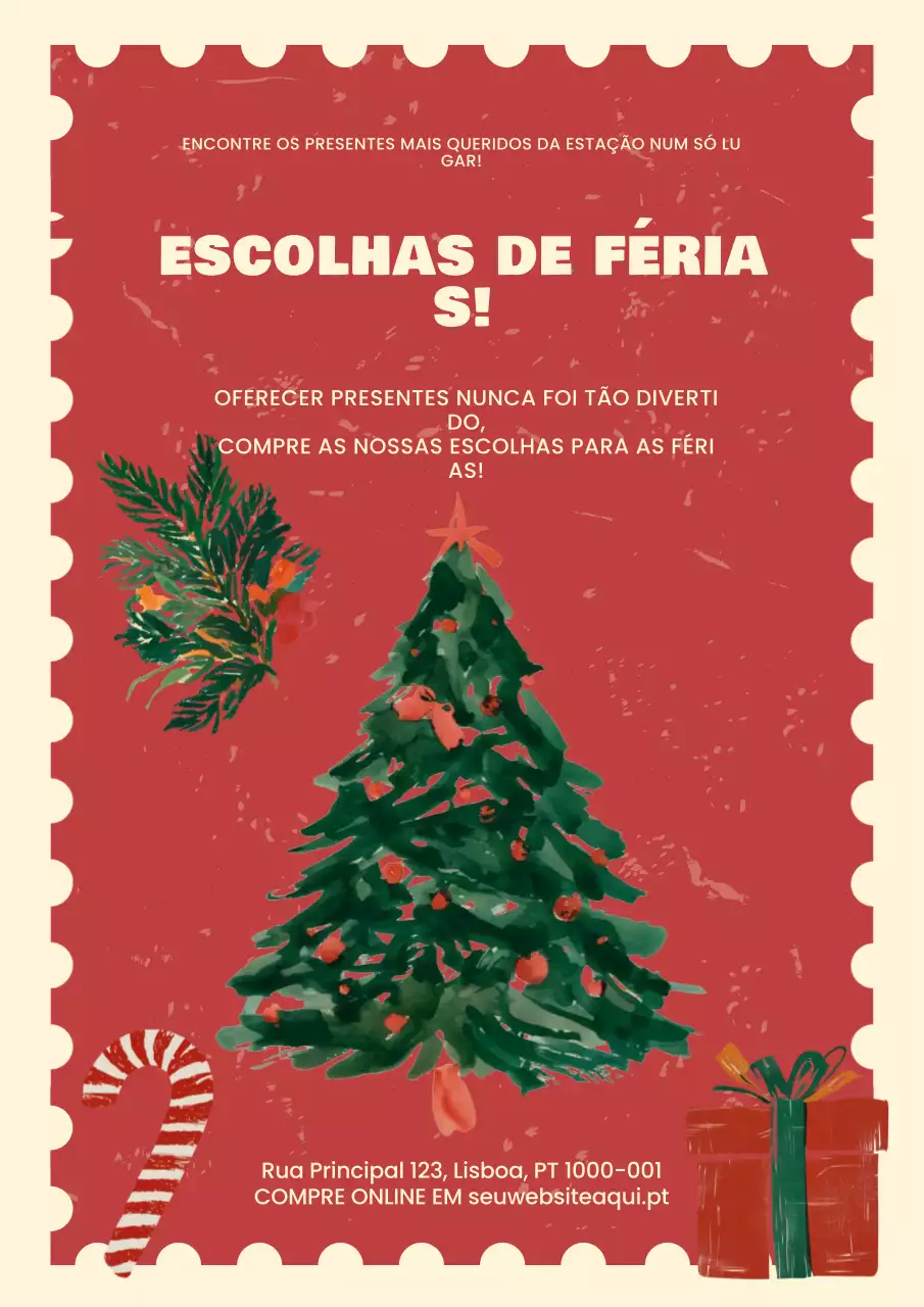 Promoção de Férias Retrô Vermelha