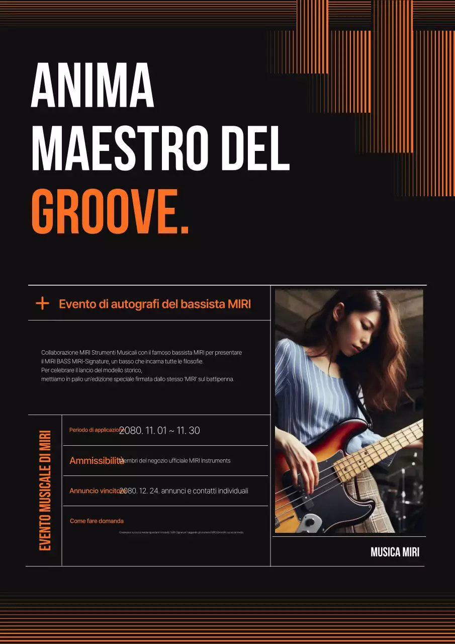 Promozione dell'evento musicale Orange Modern