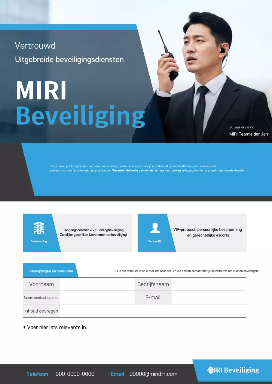 Promotie Blauwe Moderne Beveiligingsdienst