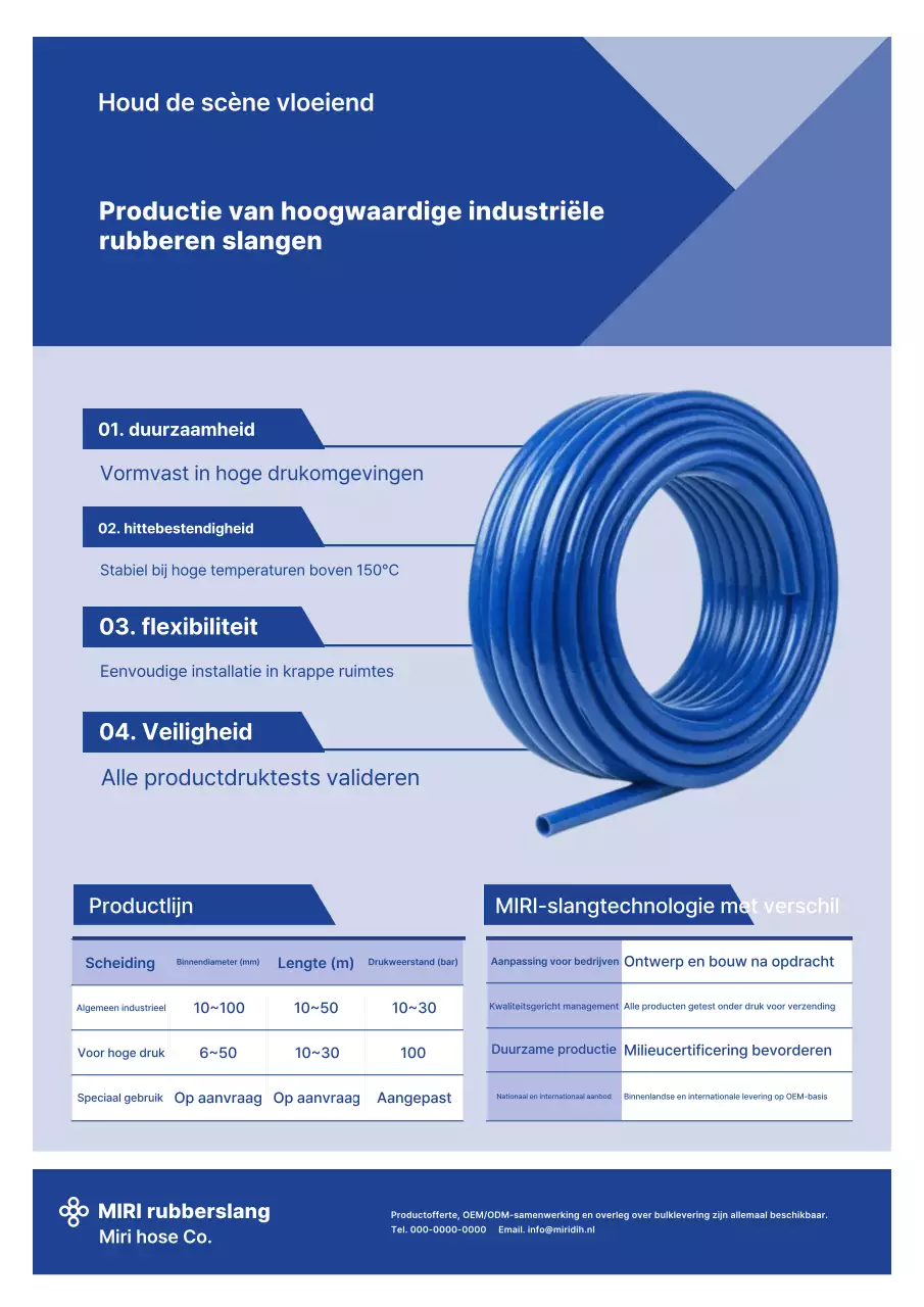 Blauwe moderne industriële reclame