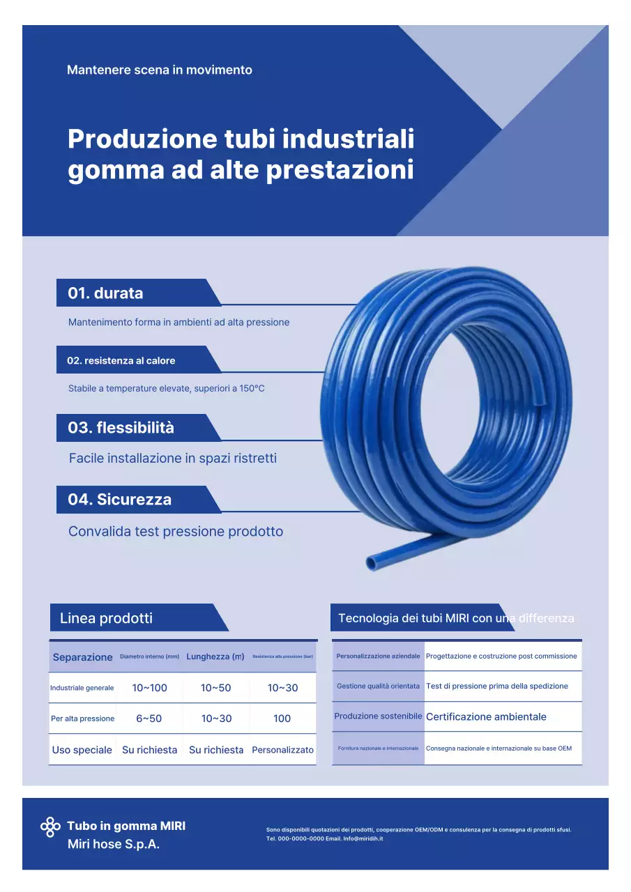 Pubblicità industriale moderna blu