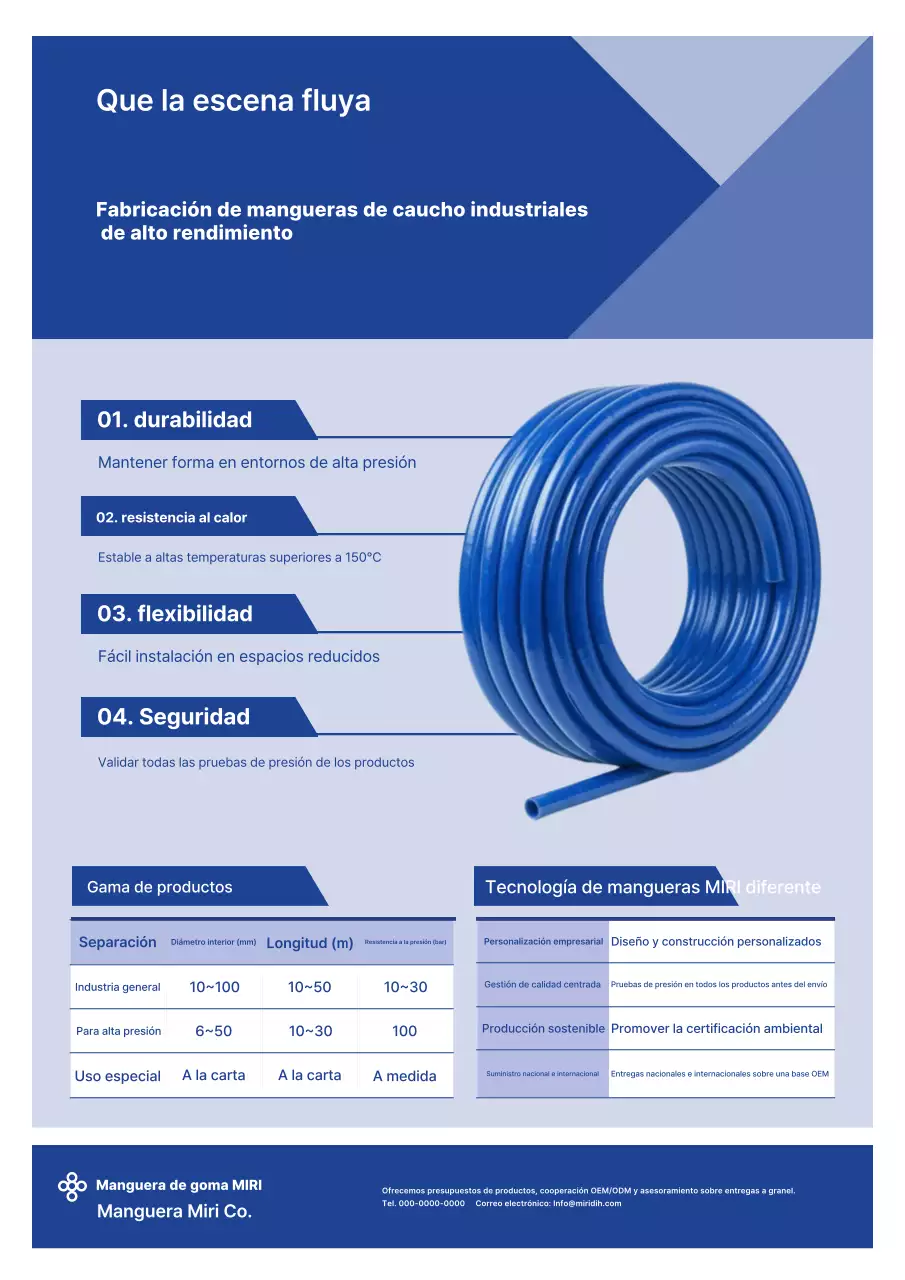 Publicidad industrial moderna azul