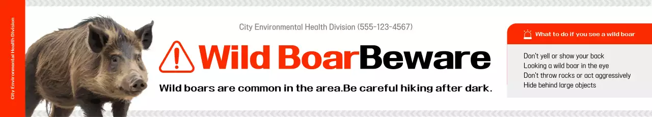 Aviso de animal destacado em vermelho