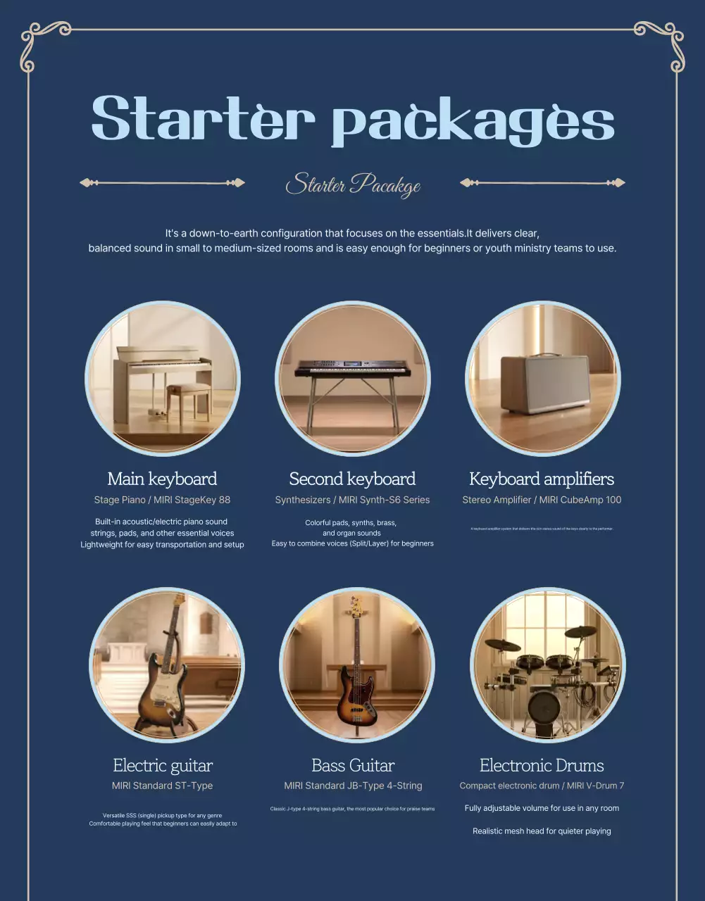 Promosi peralatan musik klasik biru