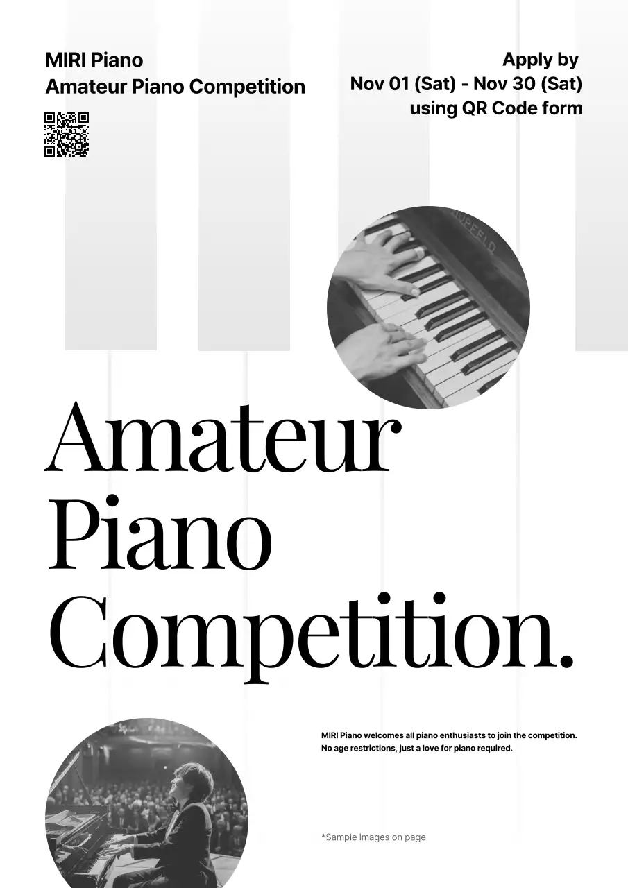 Sự kiện âm nhạc đơn giản đen trắng