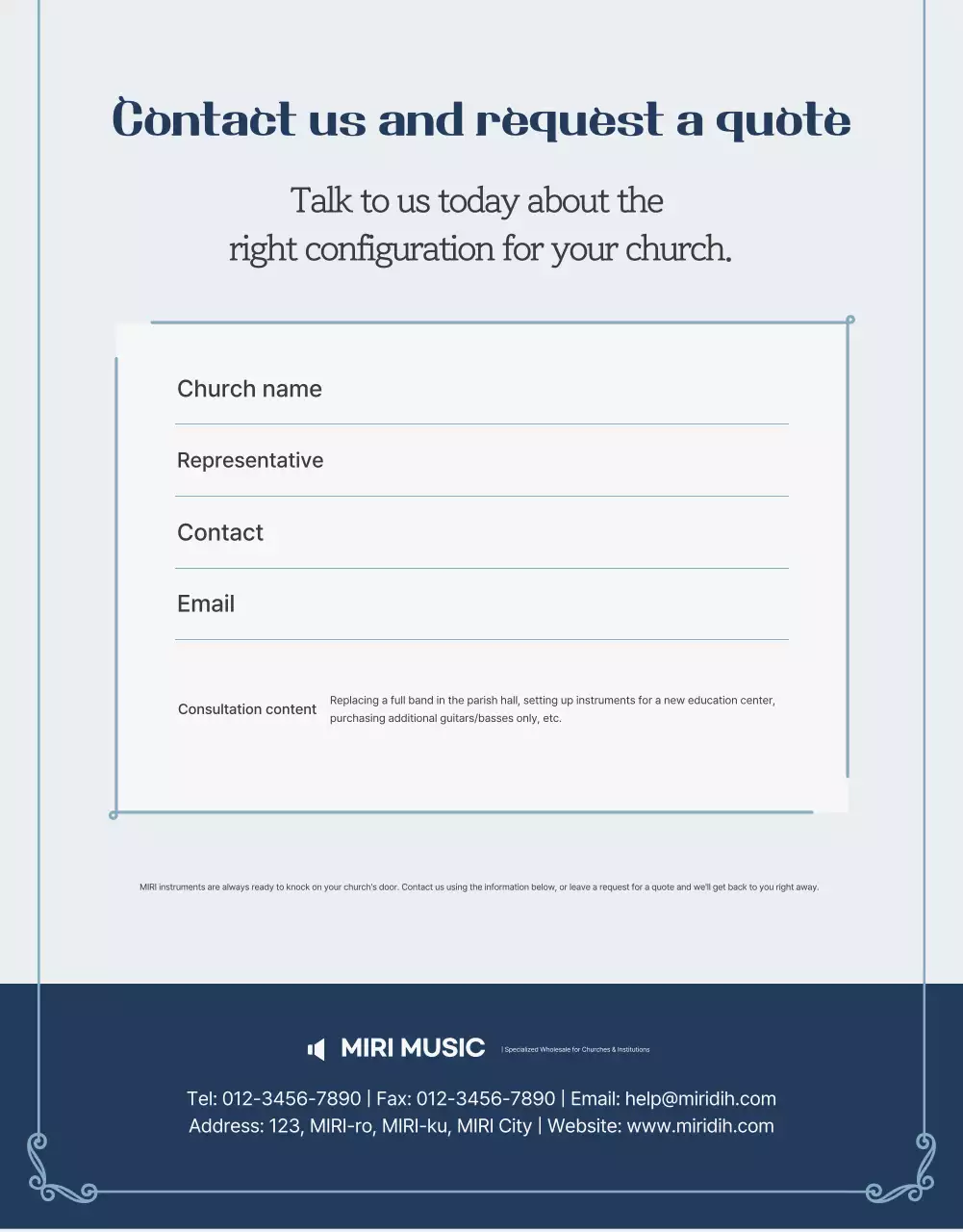 Promosi peralatan musik klasik biru