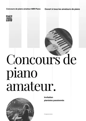 Événement musical simple en noir et blanc