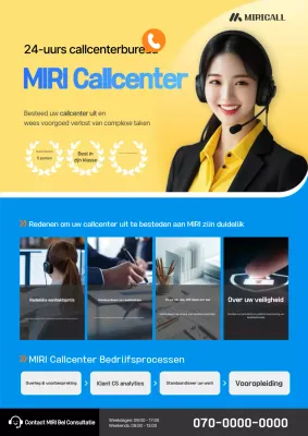 Gele moderne callcenteradvertentie