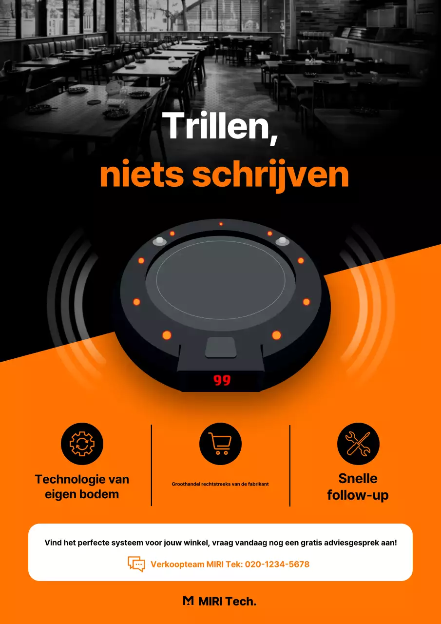 Oranje moderne technologie advertentie