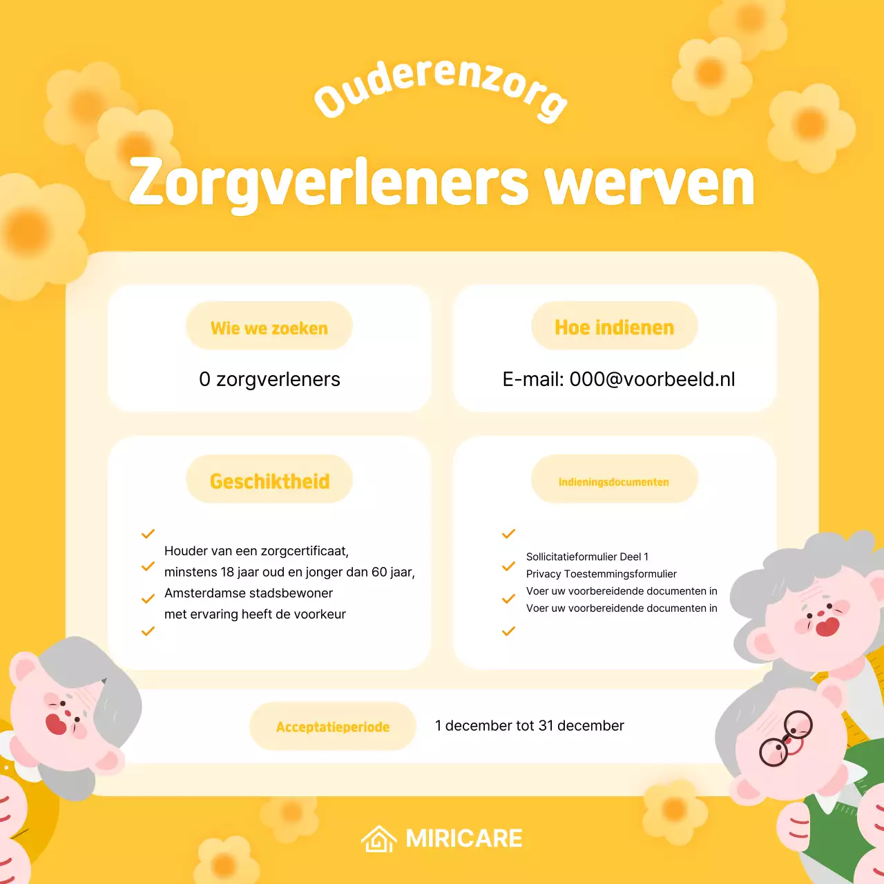 Gele babyverzorgers werven