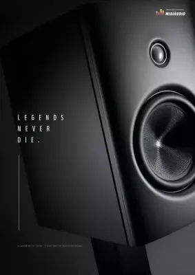 Zwarte moderne luidsprekeradvertentie