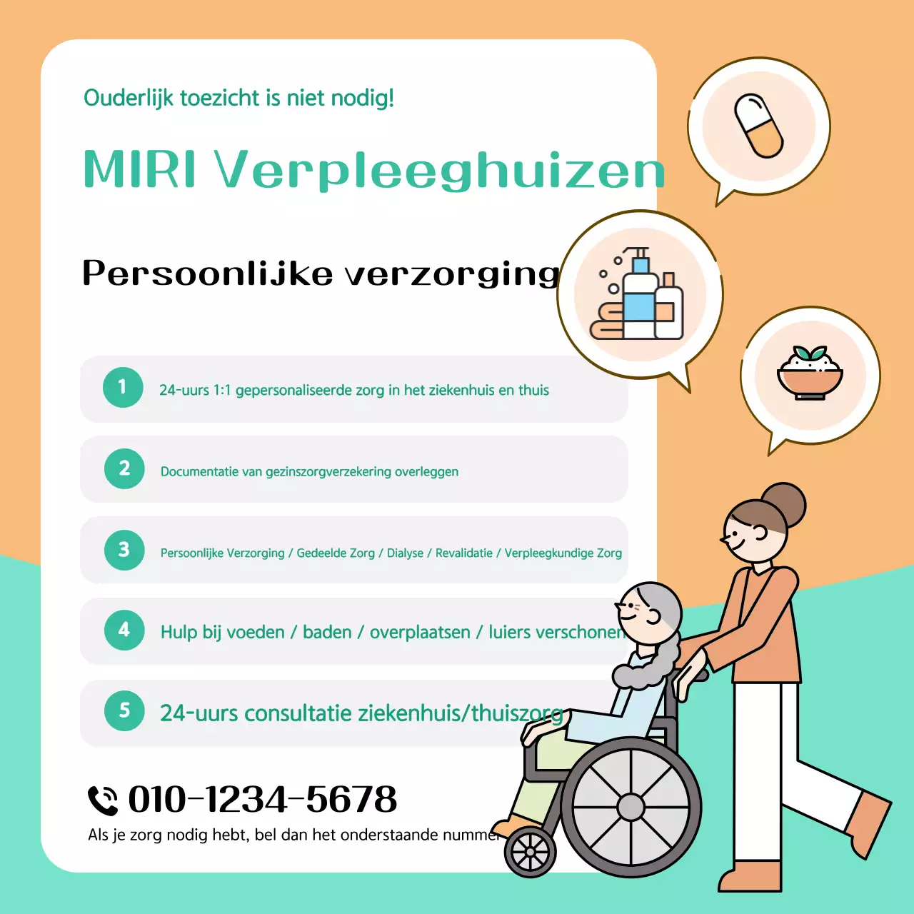 Oranje Eenvoudige Zorg Advertentie