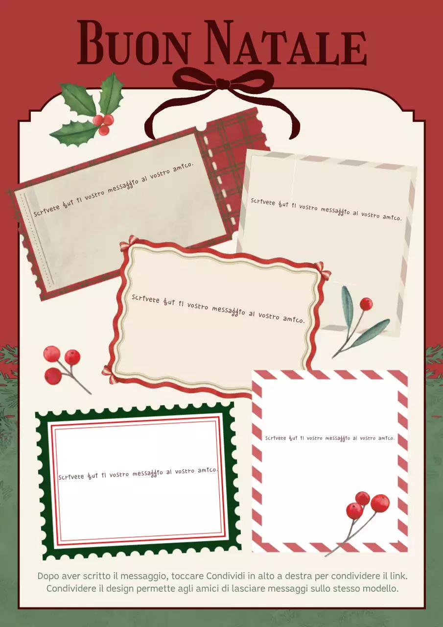 Cartolina di Natale vintage rossa