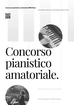 Evento musicale semplice in bianco e nero