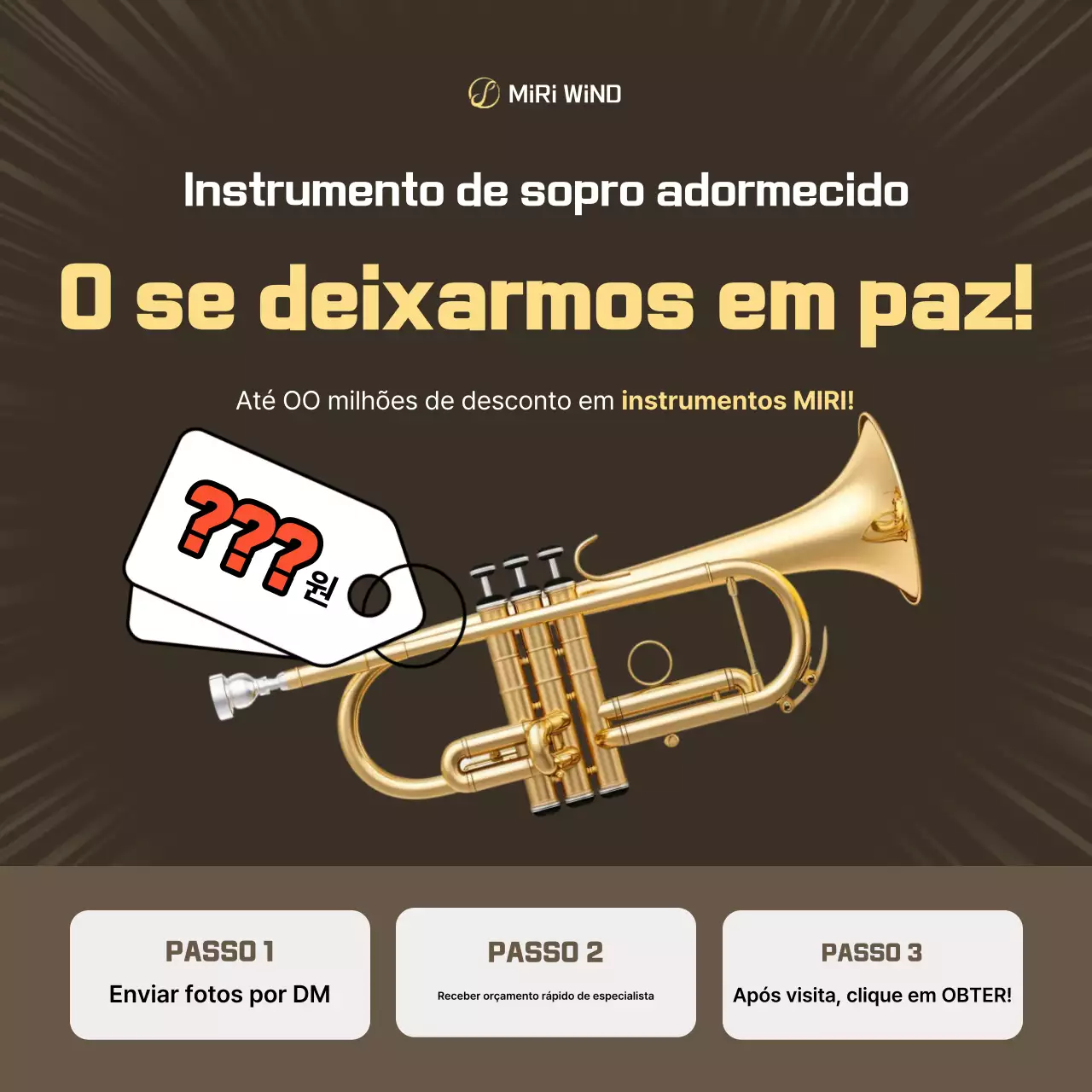 Venda de instrumentos musicais modernos marrons