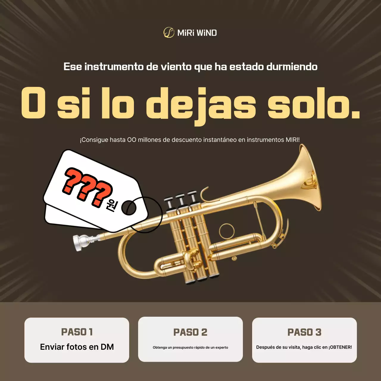 Venta de instrumentos musicales modernos marrones