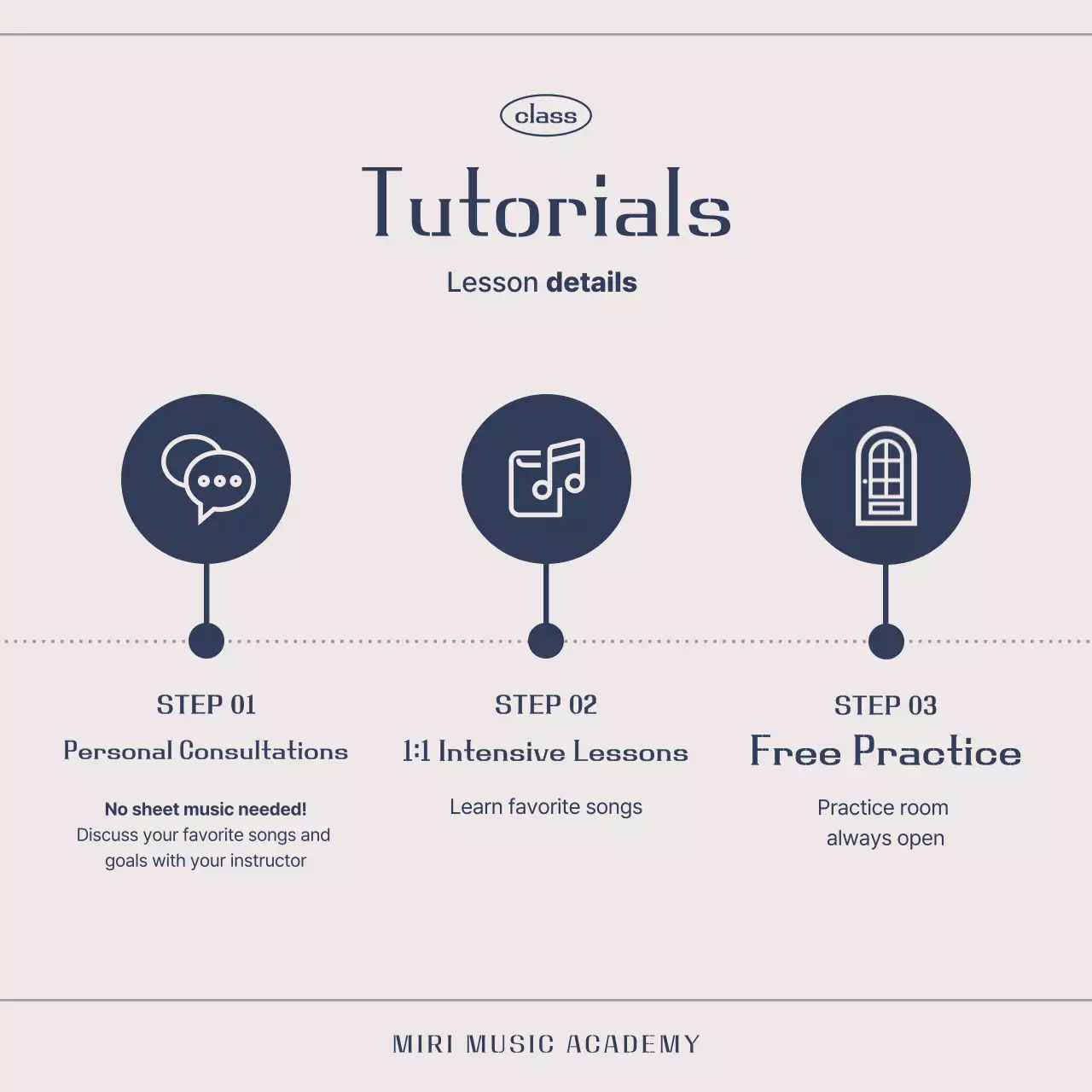 Anúncio de Educação Musical Simples em Bege