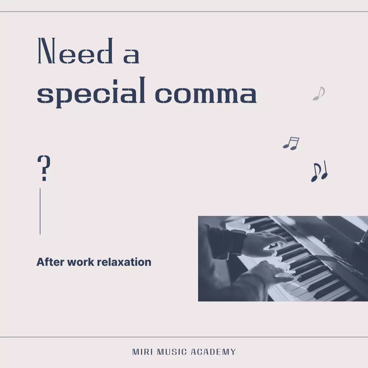 Anúncio de Educação Musical Simples em Bege