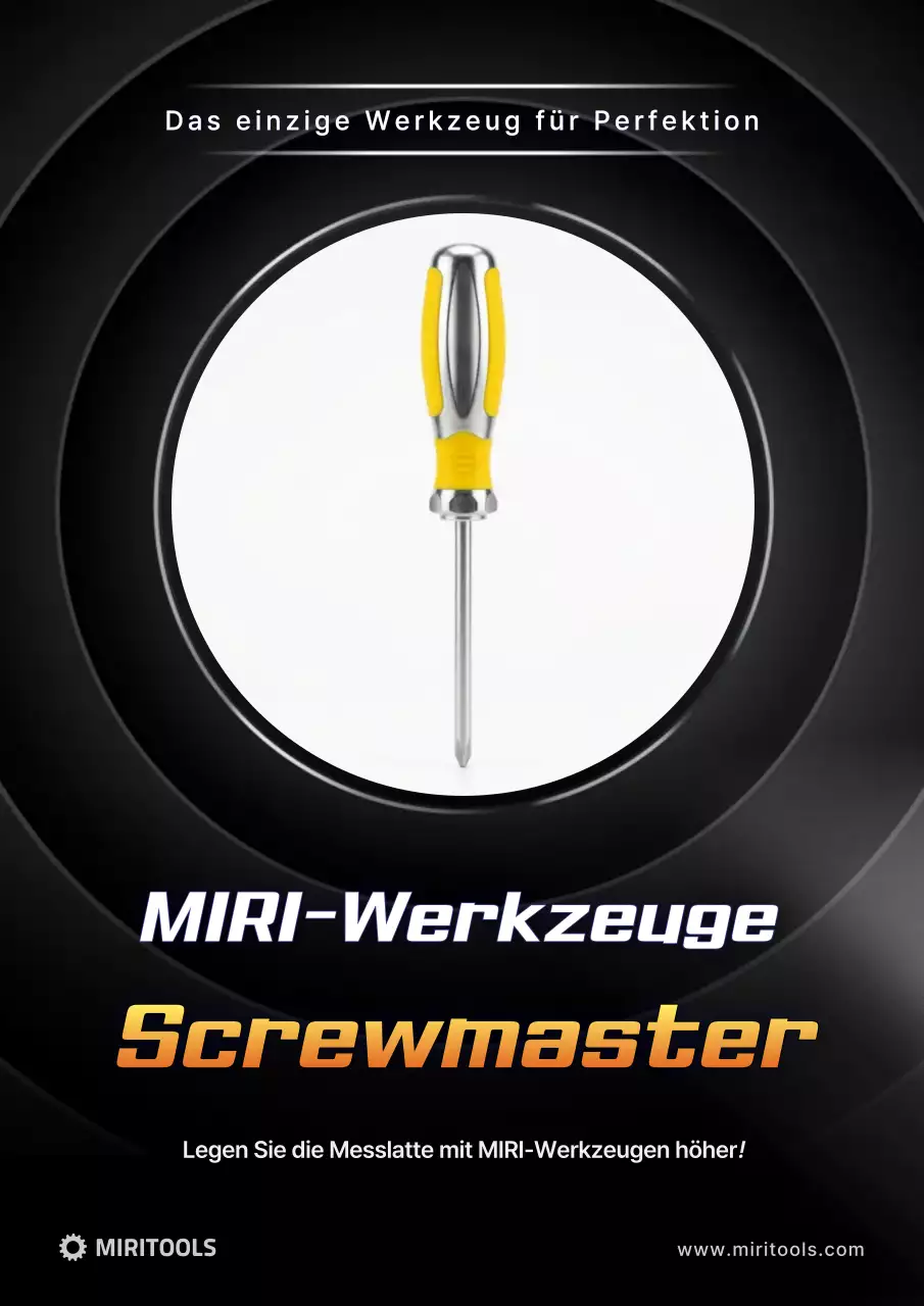 Werbung für modernes Werkzeug in Schwarz