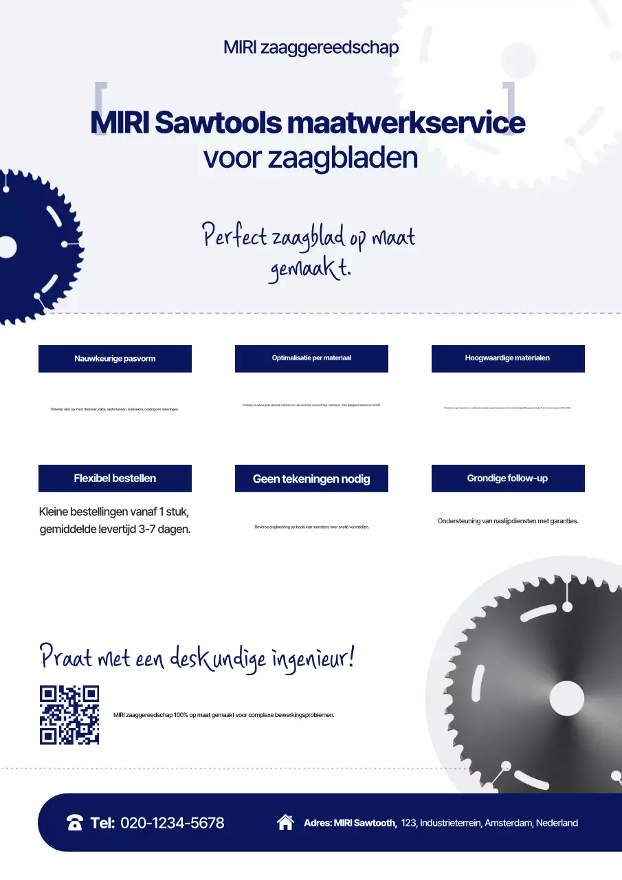 Blauwe moderne gereedschapsadvertentie